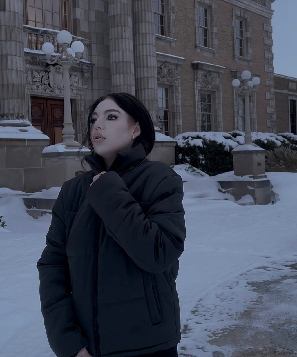 the silk puffer in bone or noir [unisex]