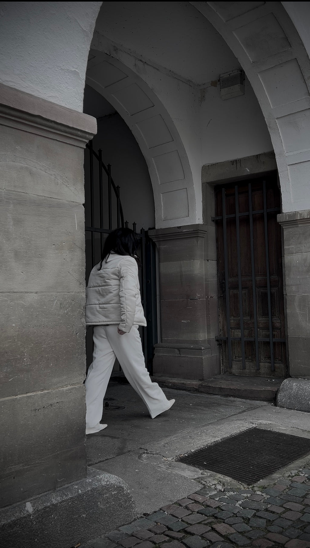 the silk puffer in bone or noir [unisex]